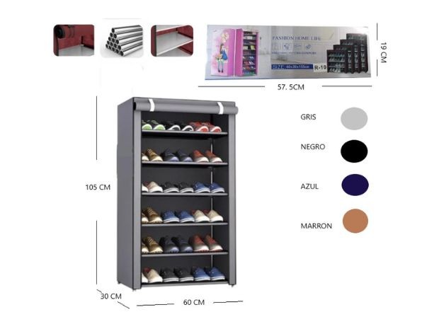 &u++ ORGANIZADOR DE ZAPATOS 6 NIVELES (R-10)